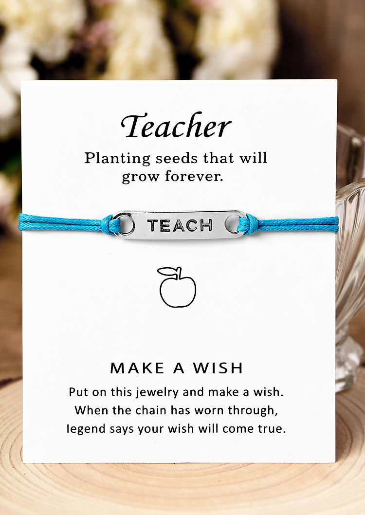 

Bracelet Make A Wish For Teacher Blessing Bracelet in Lake Blue. Size