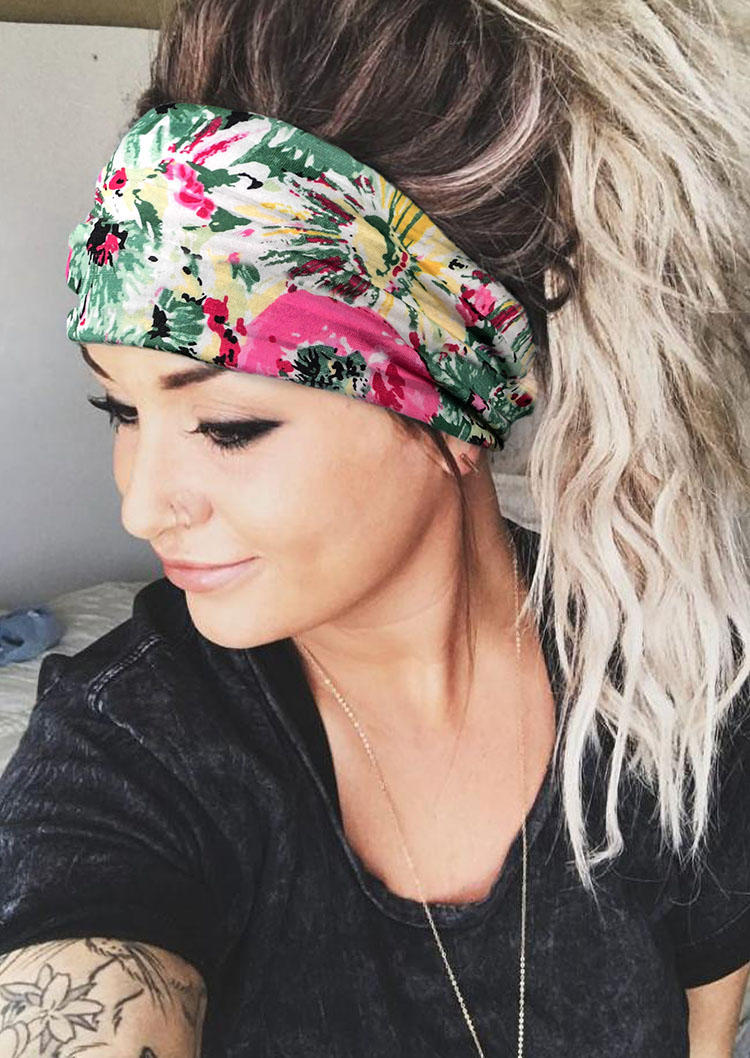 

Oil Painting Yoga Sport Wide Headband in Green,Navy Blue. Size
