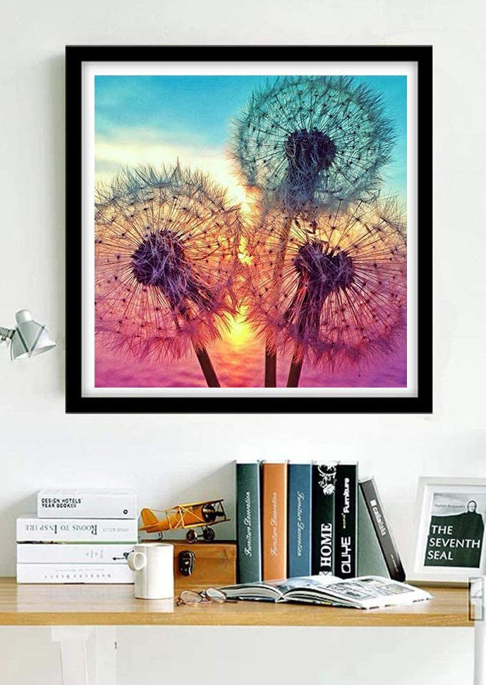 

5D DIY Dandelion Rhinestone Painting Arts Craft Wall Decoration in Multicolor. Size