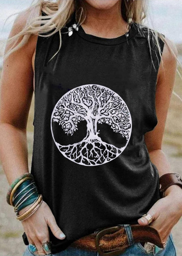 

Tank Tops Abstract Tree Of Life Sleeveless Tank Top in Black. Size: ,3XL