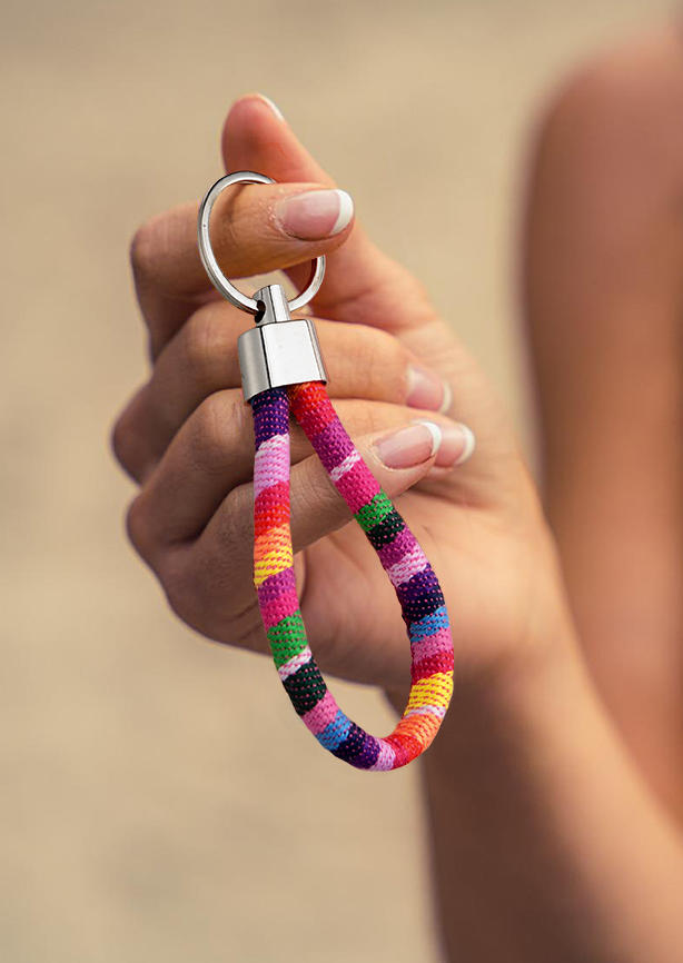 

Keychains Vintage Colorful Cord Pendant Keychain in Multicolor. Size
