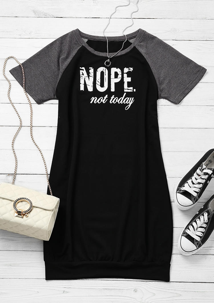 

Mini Dresses Nope Not Today O-Neck Mini Dress in Black. Size