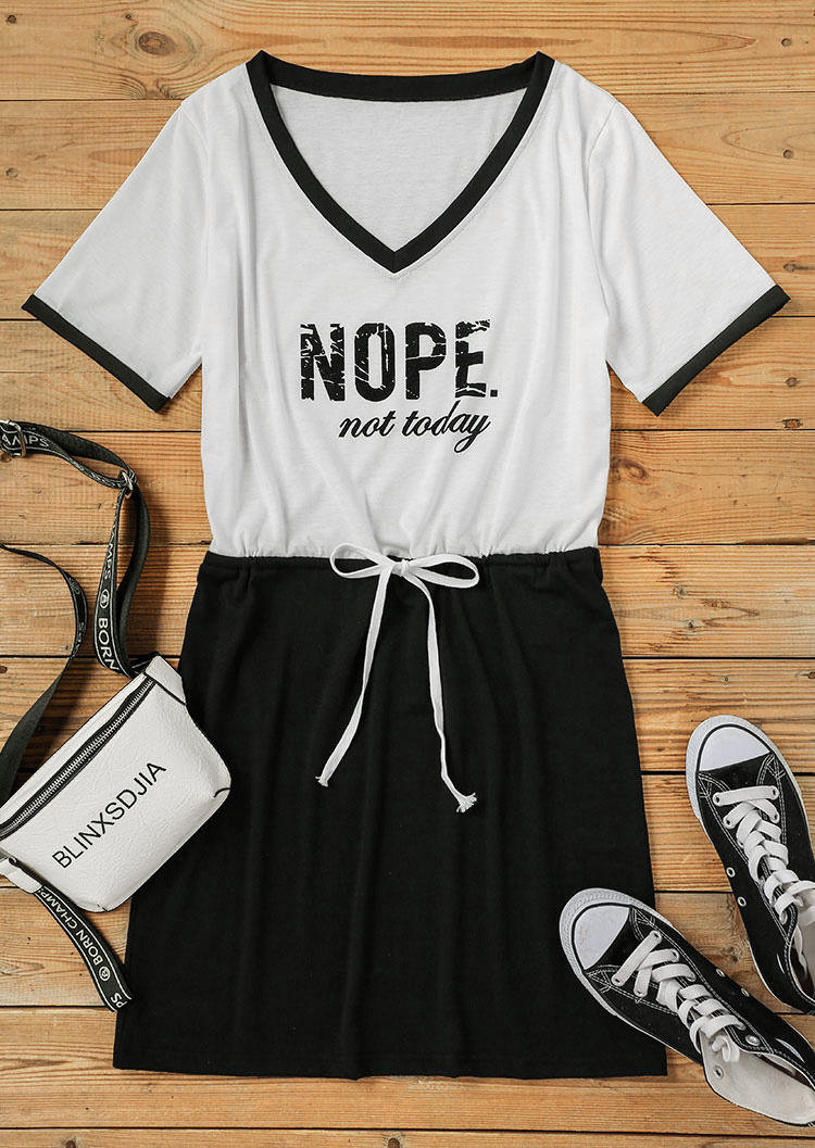 

Mini Dresses Nope Not Today Drawstring Mini Dress in Black. Size