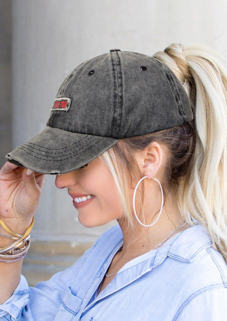 

Hats Like You Distressed Adjustable Baseball Cap in Black. Size