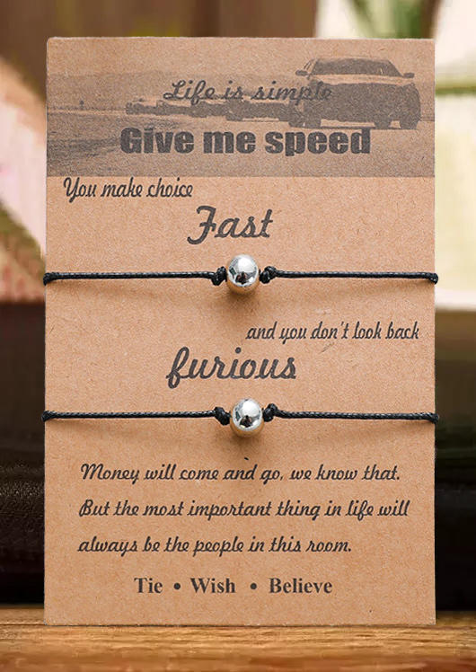 

Bracelet Couples Fast And Furious Round Ball Braided Bracelet in Black. Size