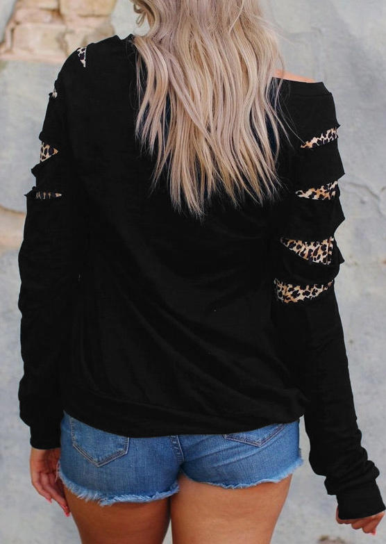 

Sweatshirts Smooth As Jennessee Whiskey Leopard Hole Sweatshirt in Black. Size