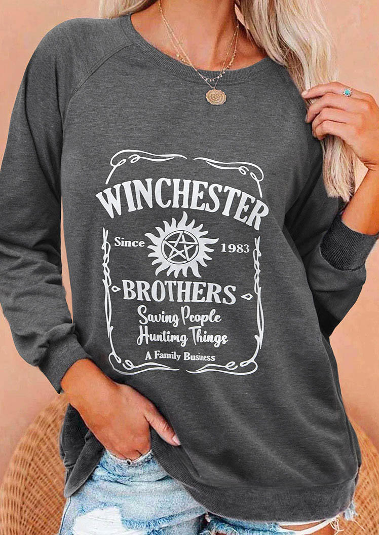 

Sweatshirts Winchester Brothers Raglan Sleeve Sweatshirt in Dark Grey. Size: ,M,L,XL