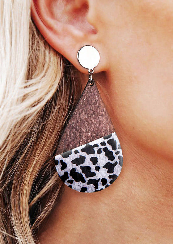 

Earrings Leopard Cow Water Drop Earrings in Pattern2. Size