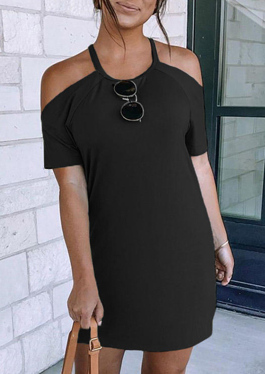

Mini Dresses Cold Shoulder Spaghetti Strap Mini Dress in Black. Size: ,M,L,XL