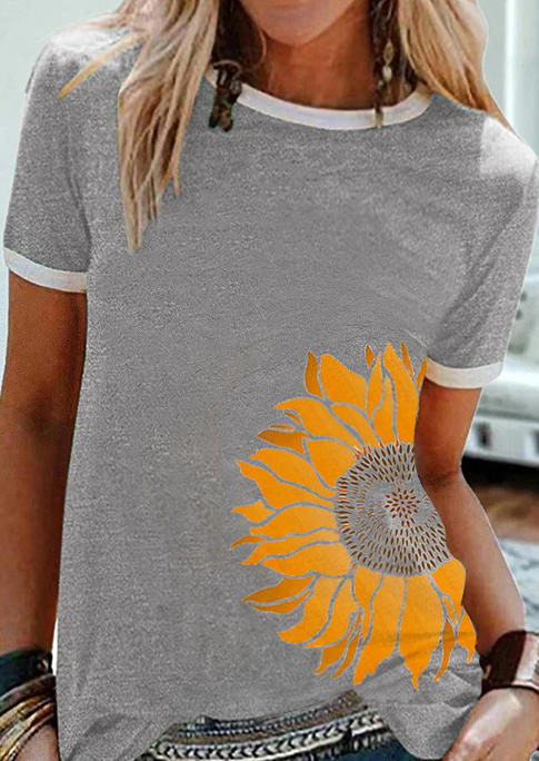

T-shirts Tees Sunflower O-Neck T-Shirt Tee in Light Grey. Size