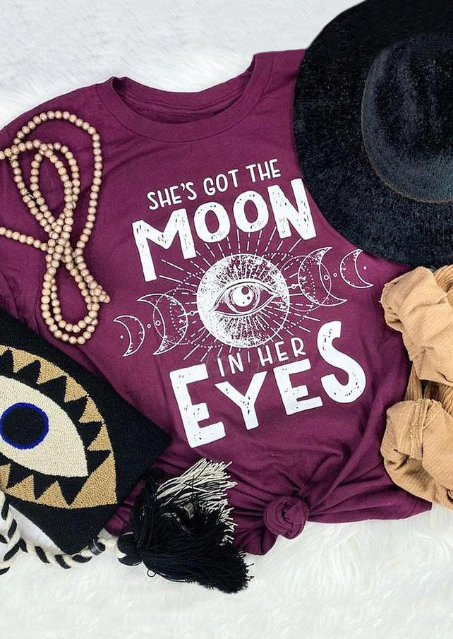 

T-shirts Tees She's Got The Moon In Her Eyes T-Shirt Tee in Purple. Size