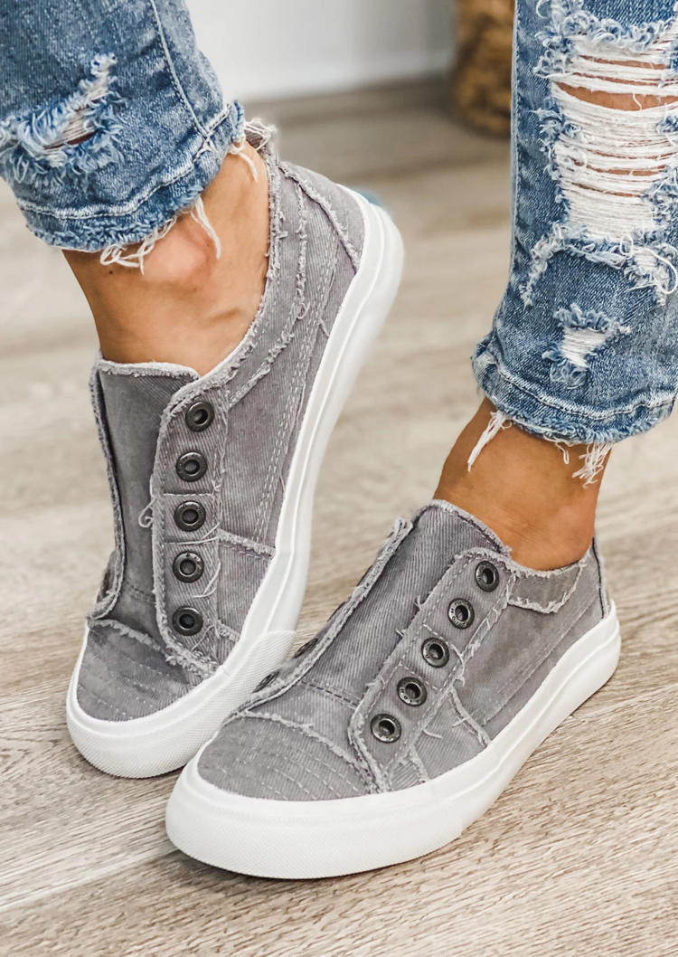 

Sneakers Women's Round Toe Slip On Flat Sneahers in Gray. Size: ,38,39,40,41