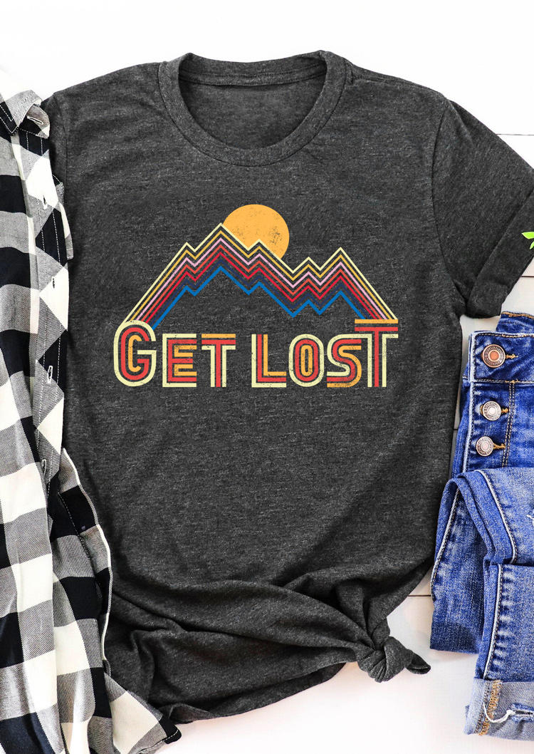 

T-shirts Tees Get Lost O-Neck T-Shirt Tee in Dark Grey. Size: ,L,XL