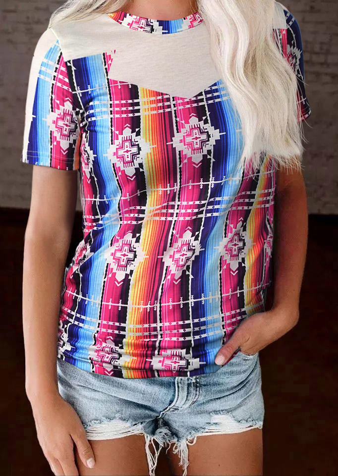 Aztec Geometric Western Casual Blouse