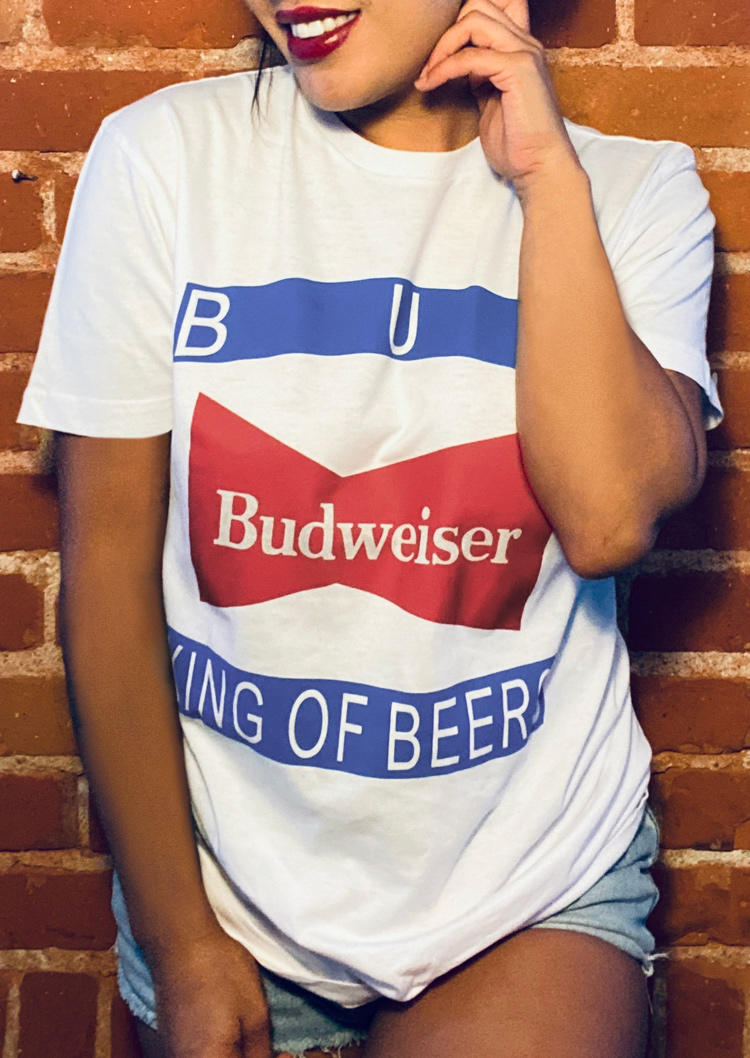 

T-shirts Tees Bud King Of Beers T-Shirt Tee in White. Size: ,M,L,XL