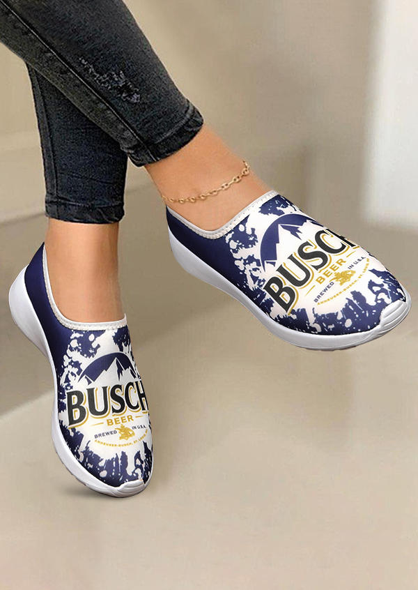 

Sneakers Busch Beer Tie Dye Round Toe Flat Sneaker in Blue. Size: ,38,39,40,41
