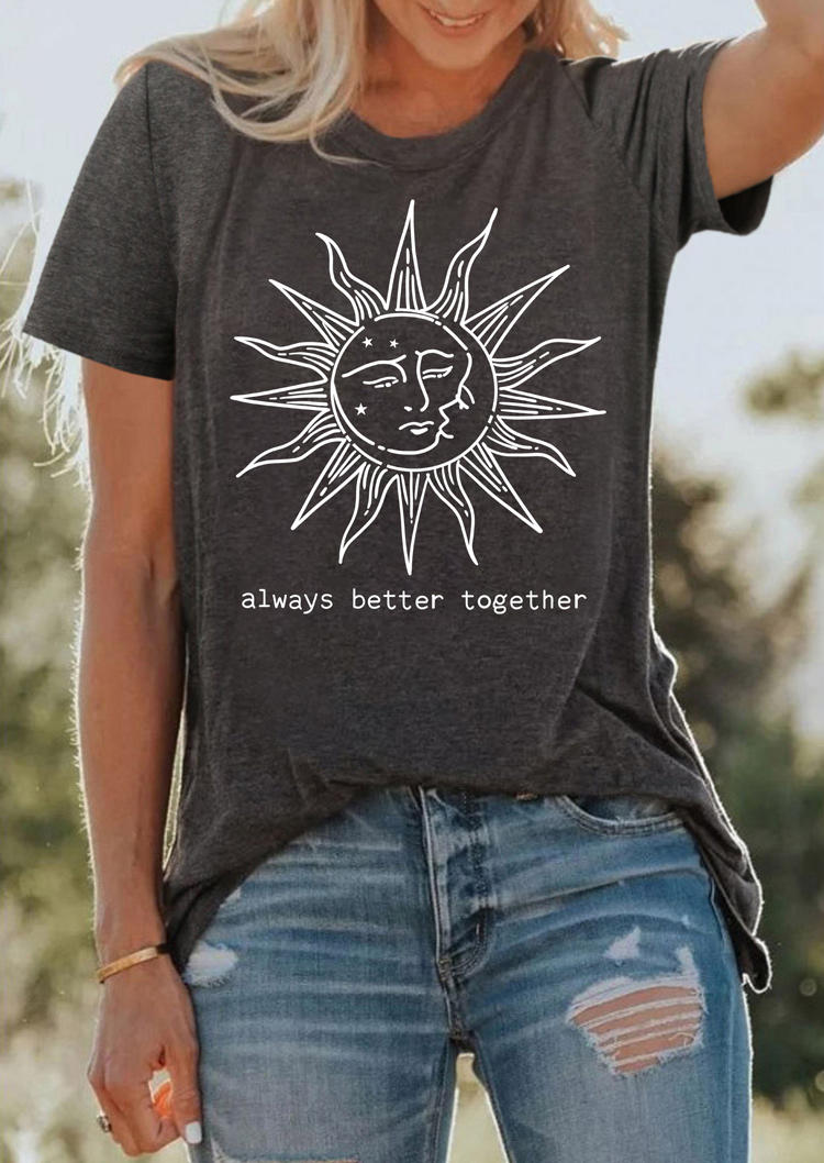 

T-shirts Tees Always Better Together Sun T-Shirt Tee in Dark Grey. Size