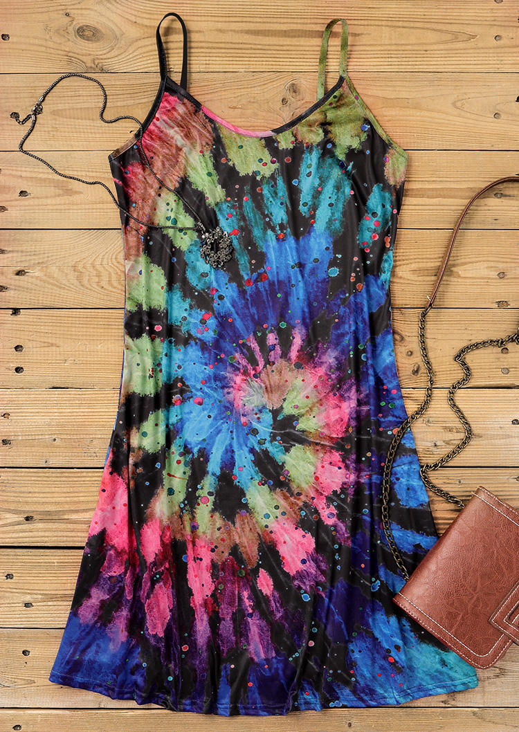 

Mini Dresses Tie Dye Swirl Spaghetti Strap Mini Dress in Multicolor. Size: ,M,XL