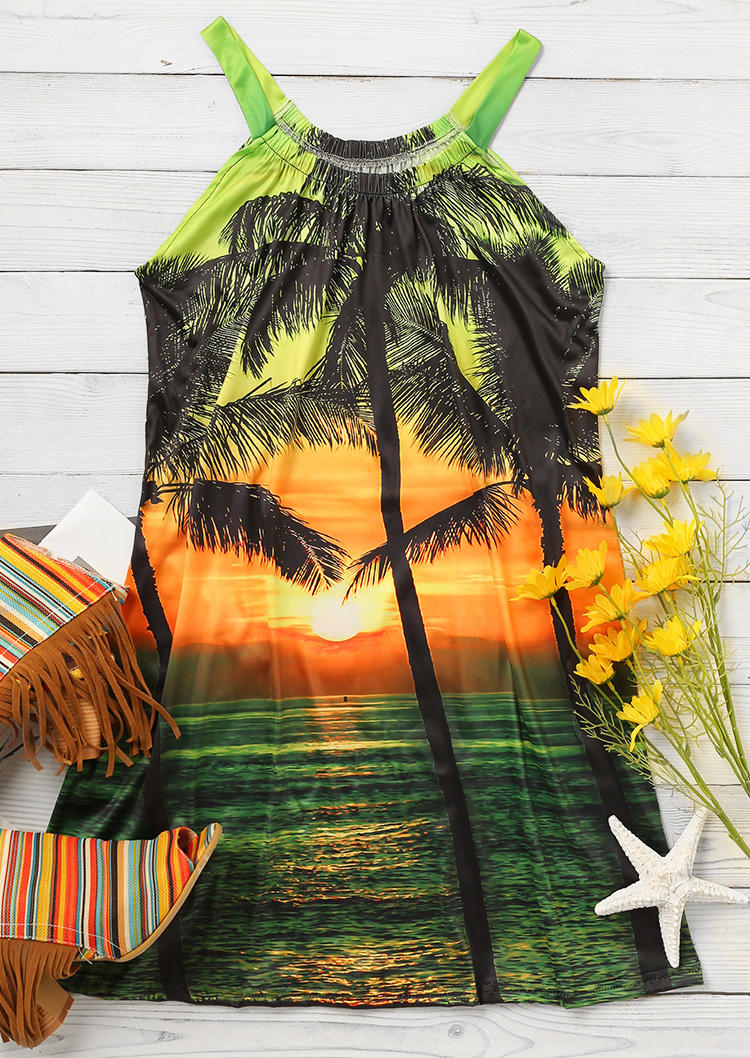 

Mini Dresses Palm Tree Lake Sunshine Spaghetti Strap Mini Dress in Multicolor. Size