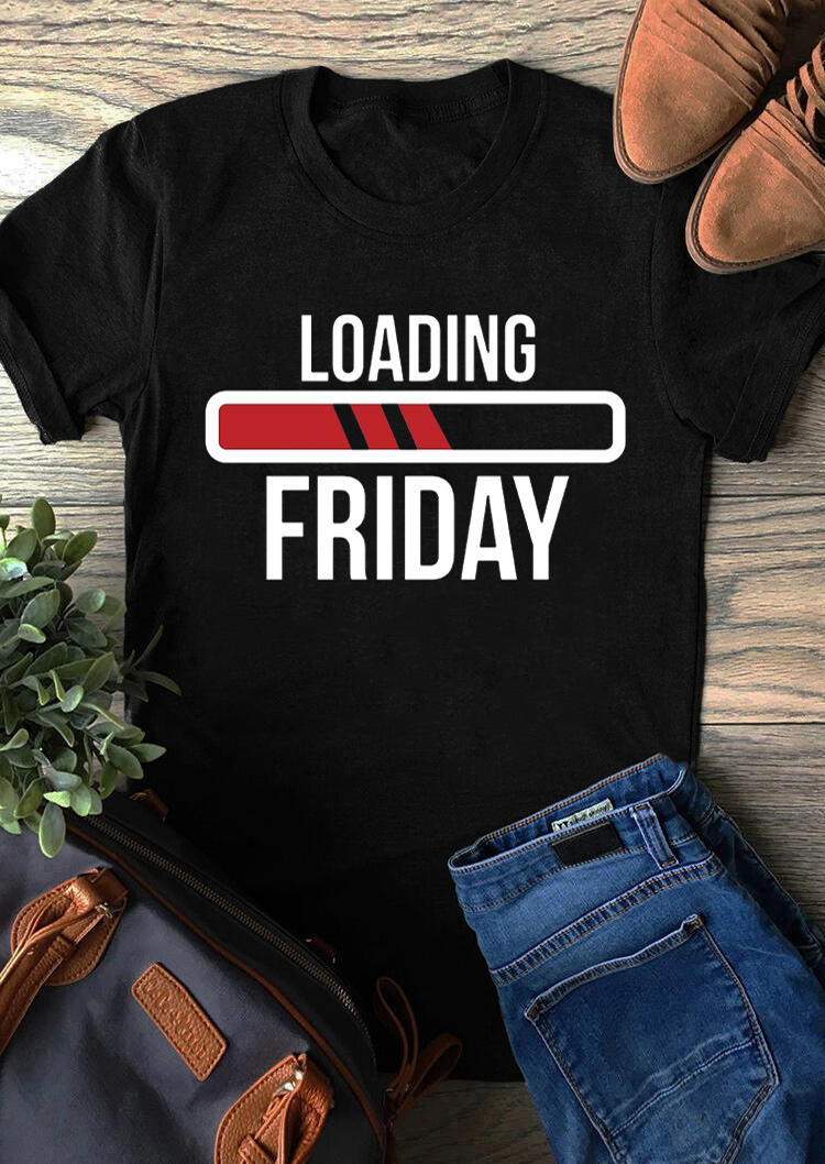 

T-shirts Tees Loading Friday O-Neck T-Shirt Tee in Black. Size: ,M,L,XL