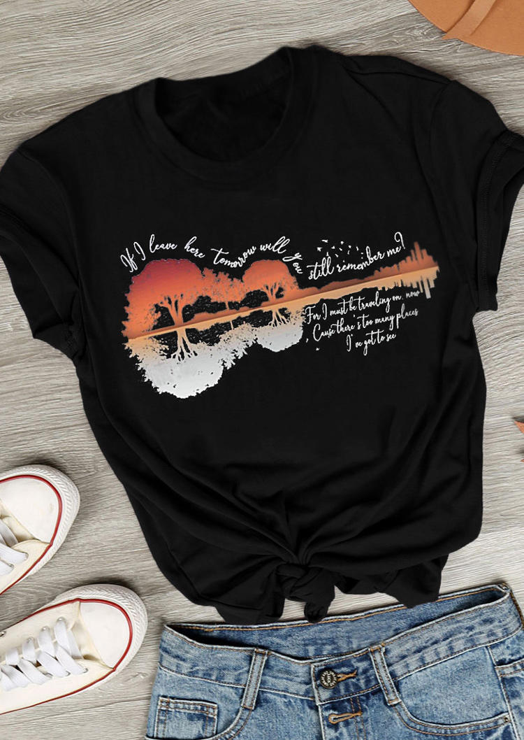 

T-shirts Tees If I Leave Here Tomorrow Will You Still Remember Me T-Shirt Tee in Black. Size: ,M,L,XL