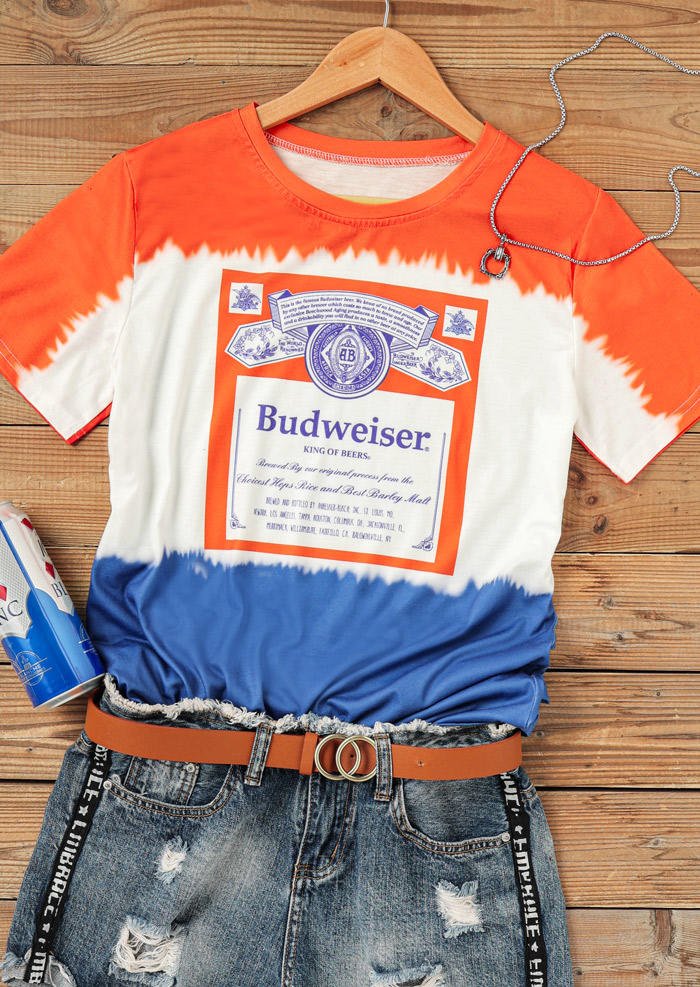 T-shirts Tees Budweiser King Of Beers Tie Dye T-Shirt Tee in Multicolor. Size: S,M,L