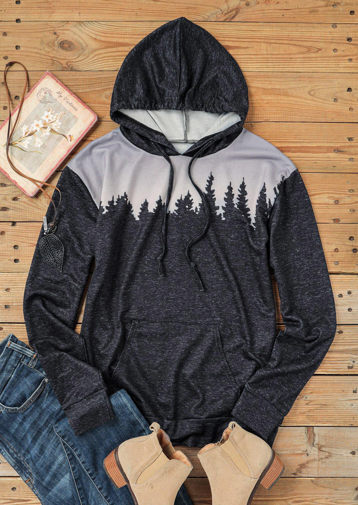 

Hoodies Forest Kangaroo Pocket Long Sleeve Hoodie - Dark Grey in Gray. Size