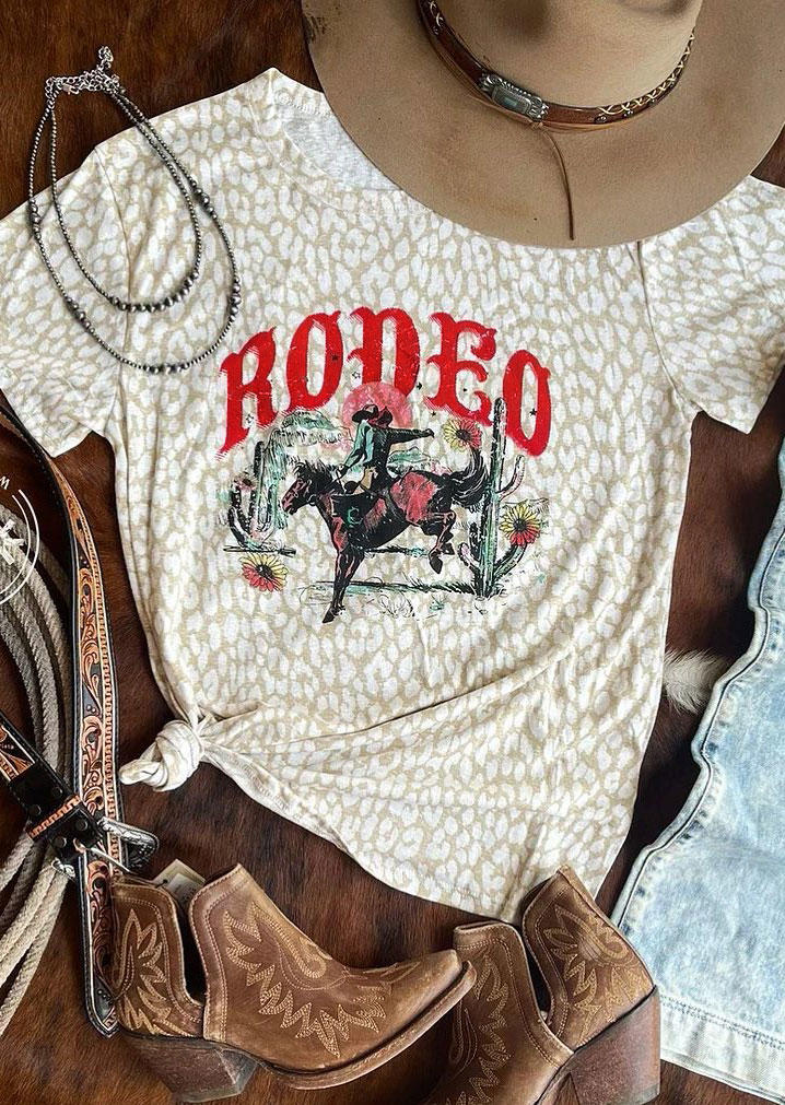 T-shirts Tees Western Rodeo Cowboy Cactus T-Shirt Tee in Multicolor. Size: M,XL