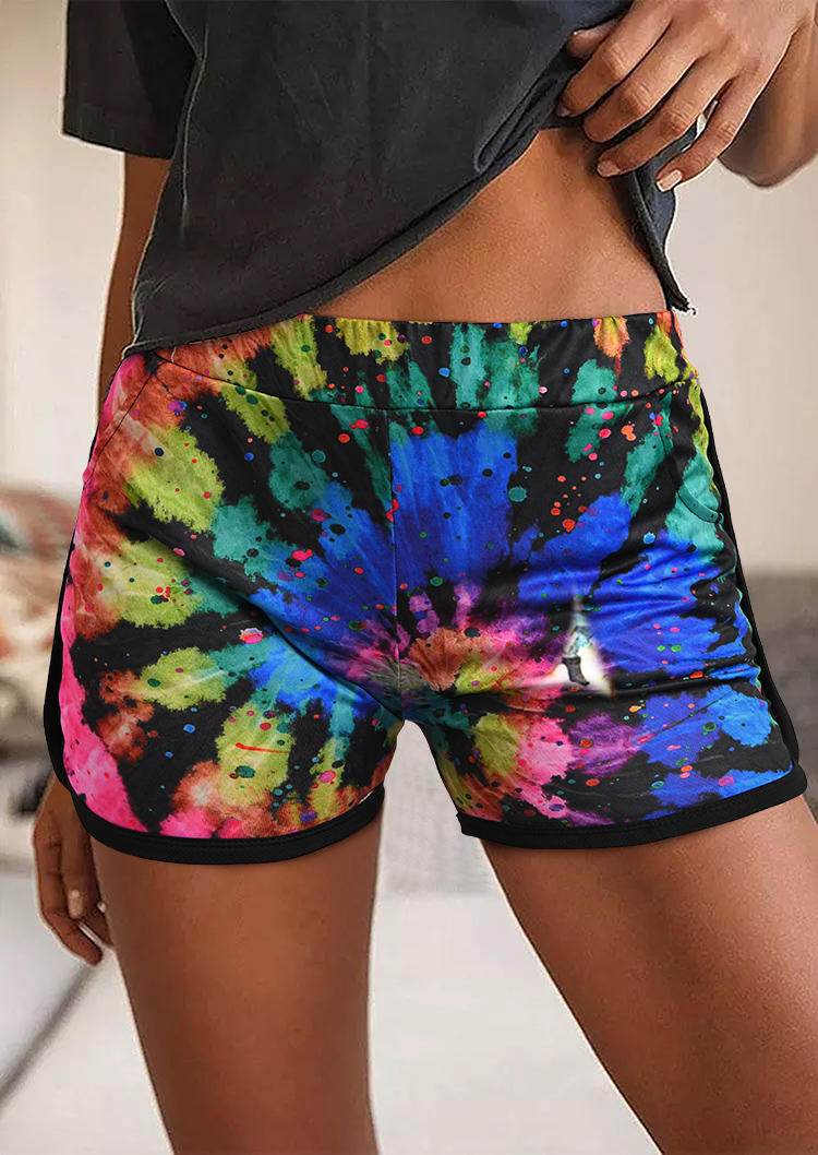 

Shorts Tie Dye Swirl Pocket Elastic Waist Shorts in Multicolor. Size