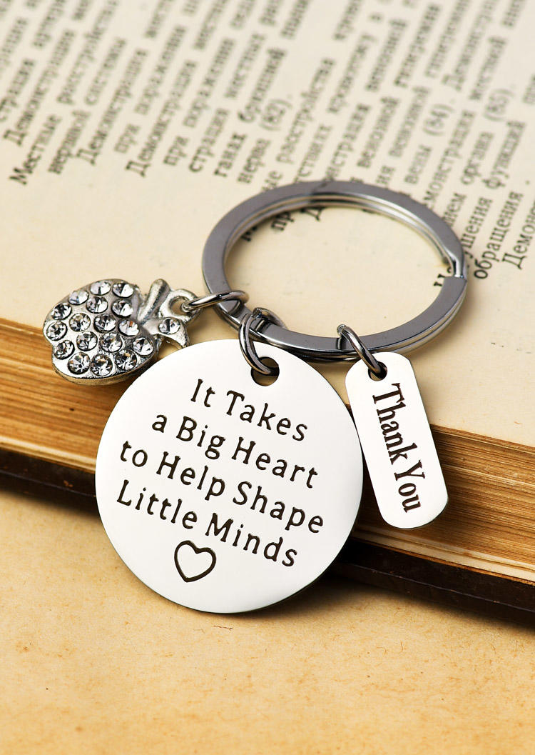 It Takes A Big Heart To Help Shape Little Minds Back To School Keychain