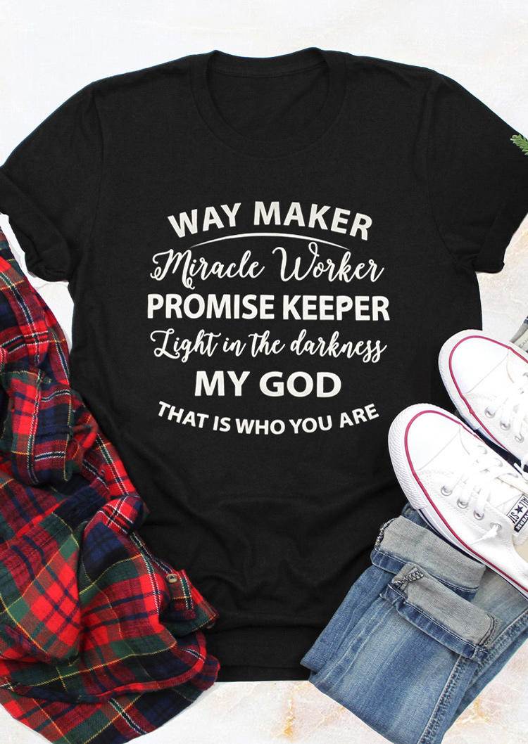 

T-shirts Tees Way Maker My God T-Shirt Tee in Black. Size