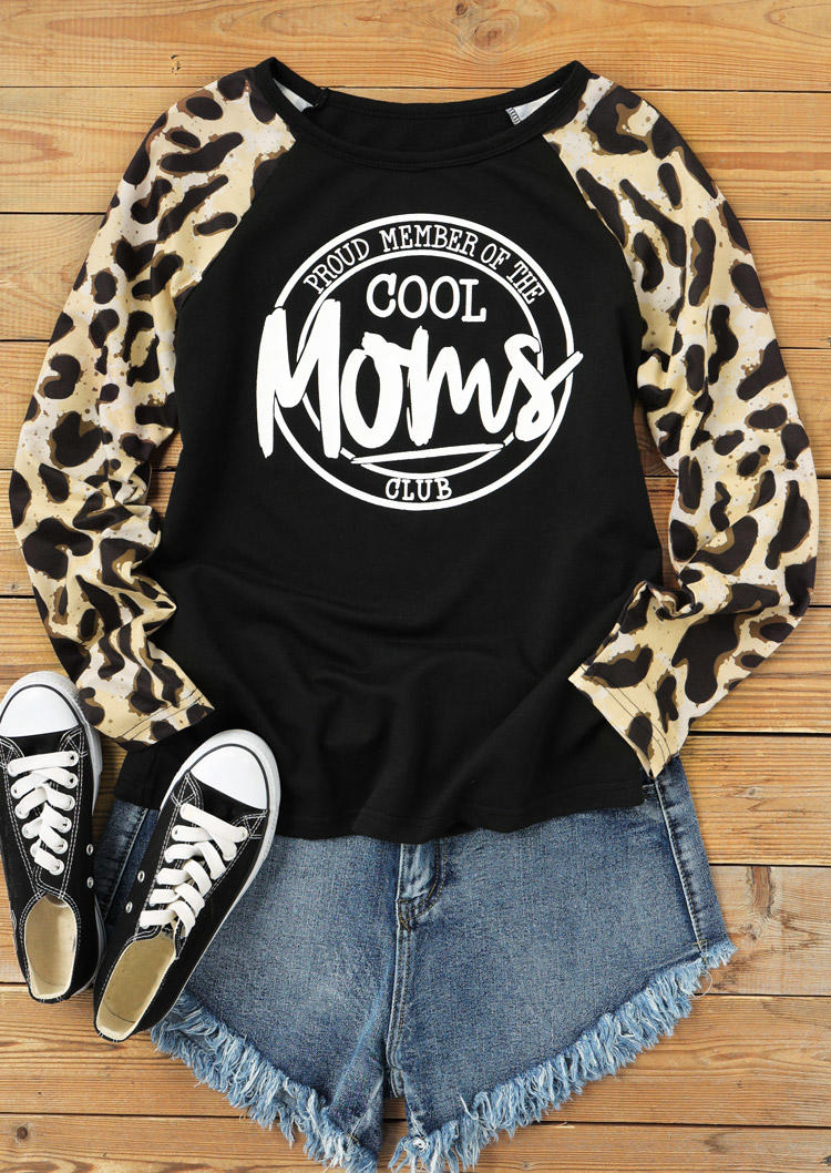 

Blouses Leopard Proud Member Of The Cool Moms Club Blouse in Black. Size: ,M,L
