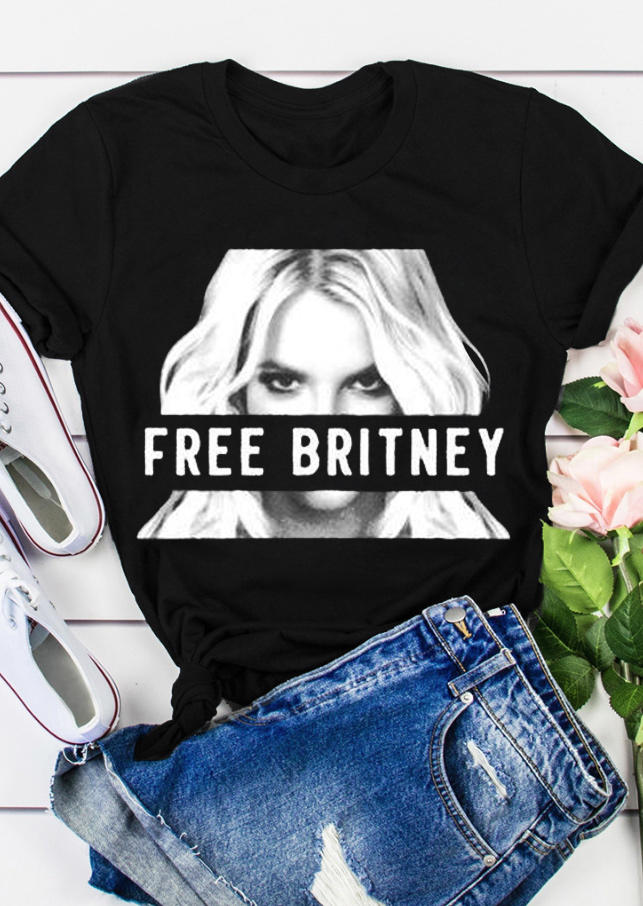 

T-shirts Tees Free Britney O-Neck T-Shirt Tee in Black. Size