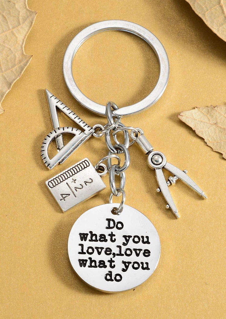 

Keychains Do What You Love Love What You Do Keychain in Silver. Size