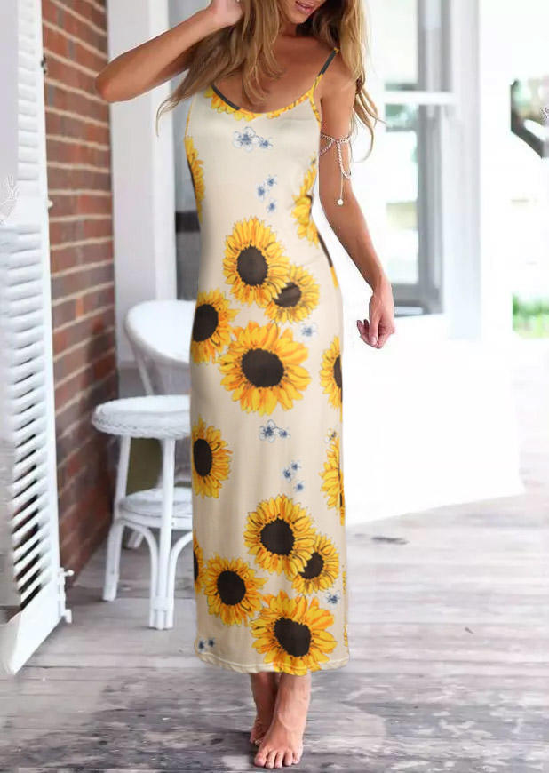 

Maxi Dresses Sunflower Spaghetti Strap Maxi Dress in Light Yellow. Size