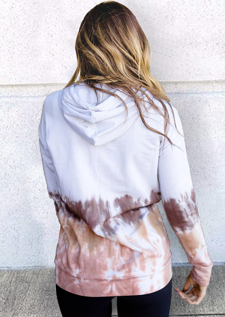 

Hoodies Tie Dye Kangaroo Pocket Drawstring Hoodie in White. Size: M,,XL