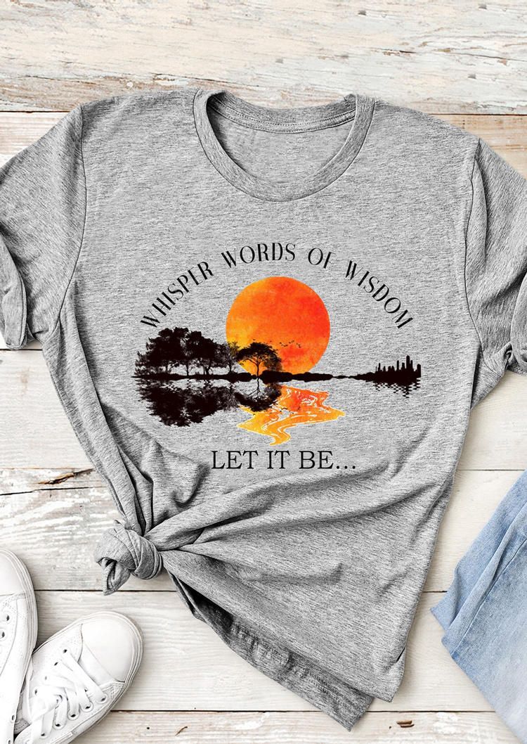 

T-shirts Tees Whisper Words Of Wisdom Let It Be T-Shirt Tee in Gray. Size