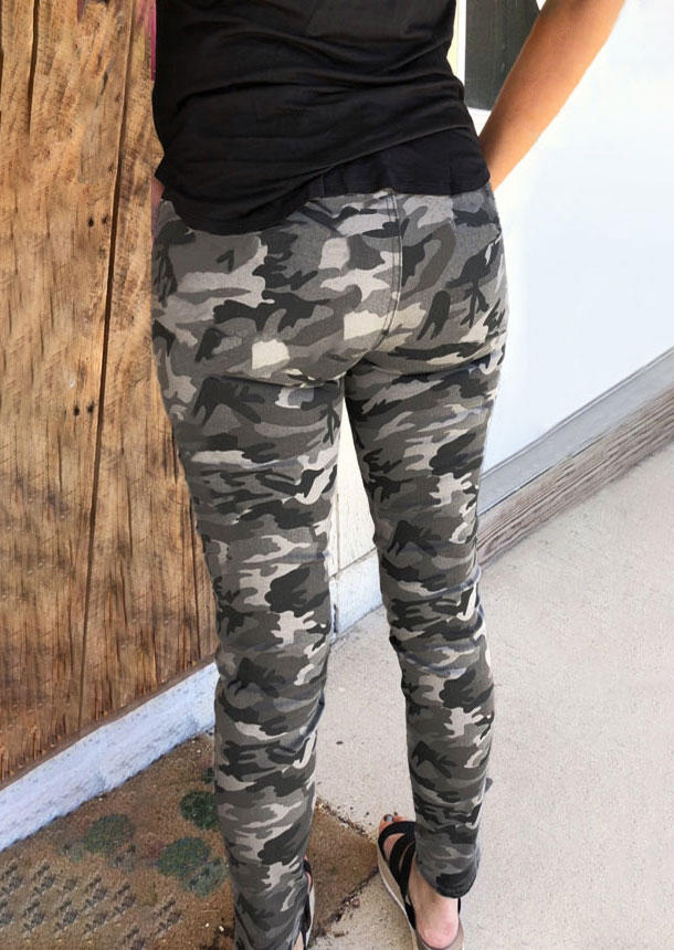 Camouflage Pocket Button Pants