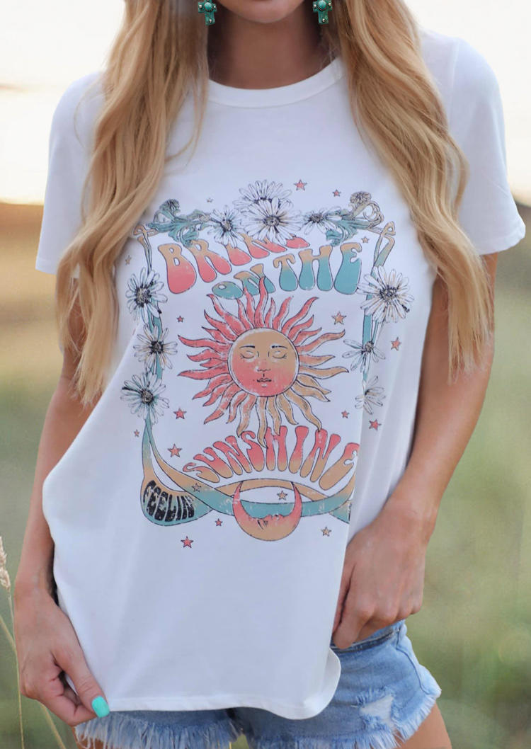 

T-shirts Tees Bring On The Sunshine O-Neck T-Shirt Tee in White. Size: ,M,L,XL