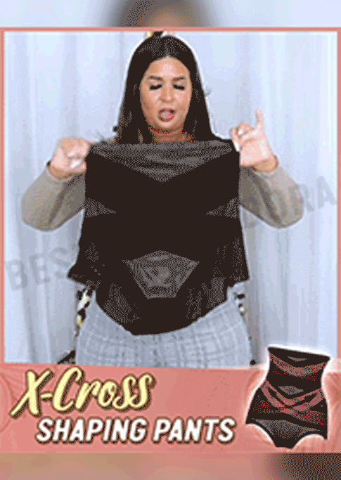 

Shapewear Mesh Splicing Cross High Waist Shaping Pantie in Black. Size