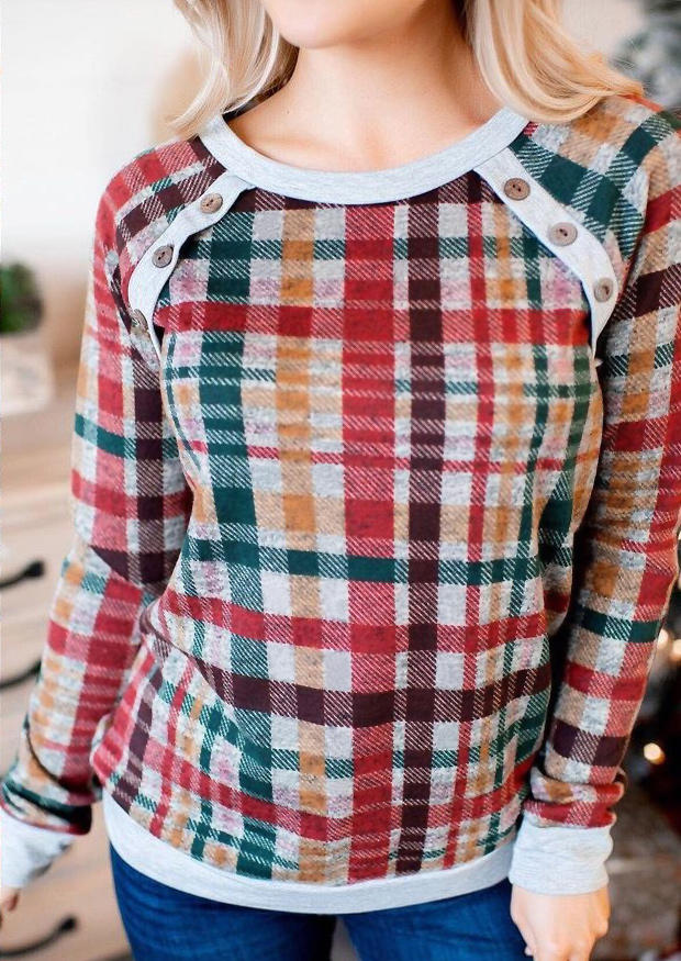 Colorful Striped Button Long Sleeve Blouse