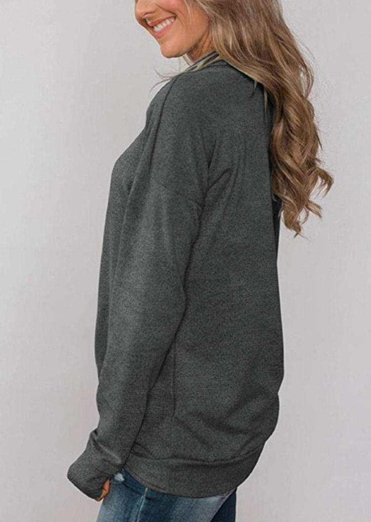 

Blouses Cowl Neck Long Sleeve Casual Blouse in Gray. Size