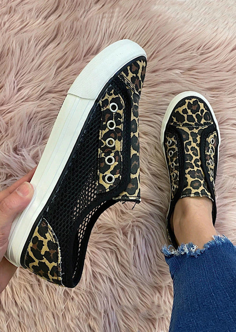 

Sneakers Leopard Hollow Out Mesh Splicing Flat Sneakers in Leopard. Size: ,38,39,40,41