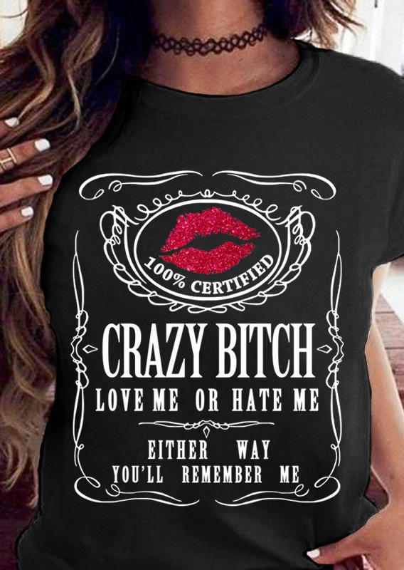 Crazy bitch. Футболка i hate women.