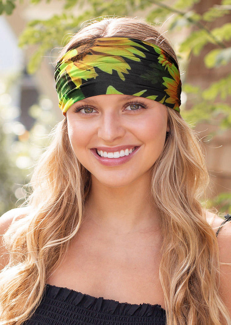 

Sunflower Yoga Sport Elastic Wide Headband in Pattern1,Pattern2. Size