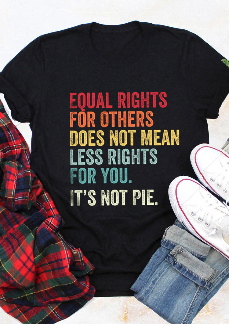 

T-shirts Tees Equal Rights Letter Graphic T-Shirt Tee in Black. Size