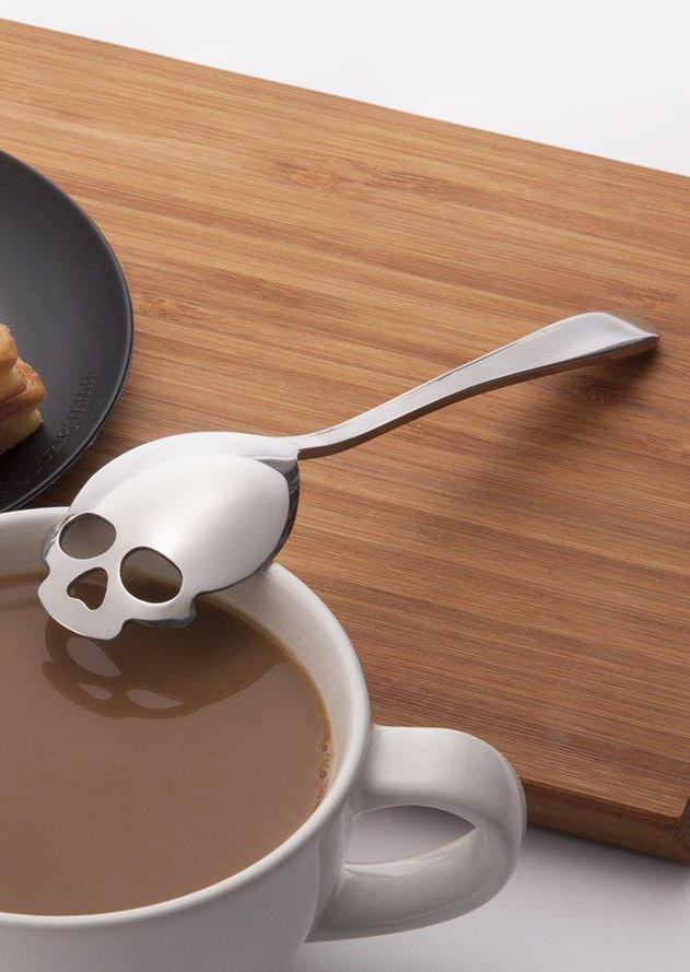 

Tools Halloween Skull Shaped Coffee Spoon in Black,Silver. Size