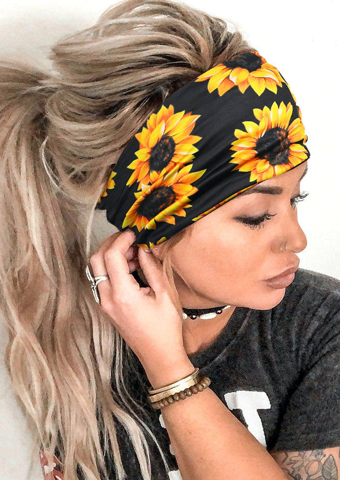 

Sunflower Yoga Sport Wide Headband in Yellow. Size