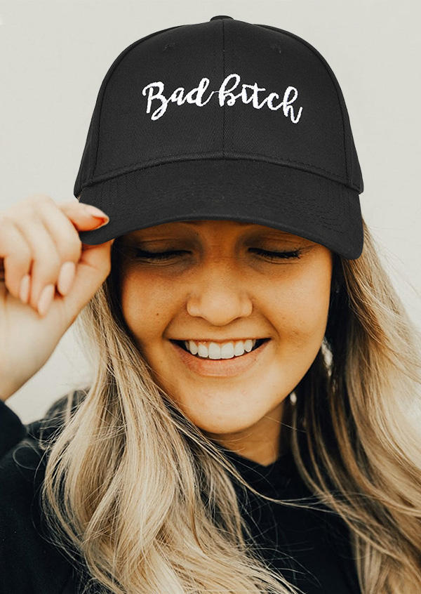 

Hats Bad B!tch Baseball Cap in Black. Size