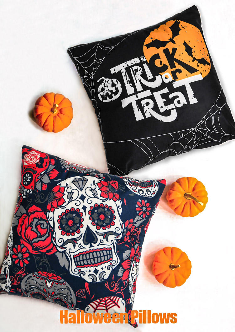 Halloween Pumpkin Skull Pillowcase without Pillow
